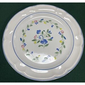 Floral Expressions Scalloped Dinner Plate 10 3/4" Set Of 2 Genuine Stoneware